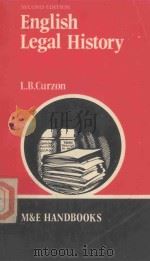 ENGLISH LEGAL HISTORY（1979 PDF版）