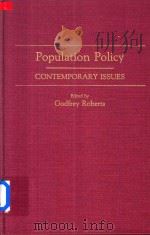 Population Policy Contemporary Issues 1990 PDF电子版封面 0275930394