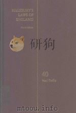 HALSBURY'S LAWS OF ENGLAND VOLUME 40   1983  PDF电子版封面  0406034001   