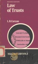 LAW OF TRUSTS 1980 PDF电子版封面 L.B.CURZON