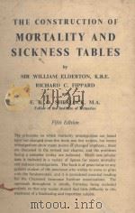 THE CONSTRUCTION OF MORTALITY AND SICKNESS TABLES FIFTH EDITION 1959 PDF电子版封面