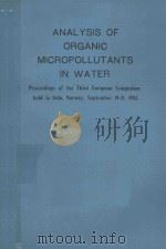 ANALYSIS OF ORGANIC MICROPOLLUTANTS IN WATER（1983 PDF版）