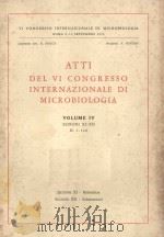 ATTI DEL VI CONGRESSO INTERNAZIIONALE DI MICROBIOLOGIA VOLUME IV（1953 PDF版）