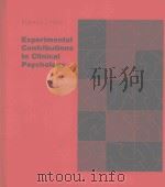 EXPERIMENTAL CONTRIBUTIONS TO CLINICAL PSYCHOLOGY（1971 PDF版）