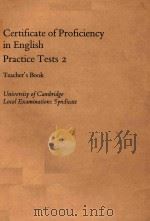 CERTIFICATE OF PROFICIENCY IN ENGLISH PRACTICE TEST 2 TEACHER'S BOOK（1982 PDF版）