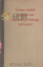 GERMAN ENGLISH TECHNICAL AND ENGINEERING DICTIONARY SUPPLEMENT（1959 PDF版）