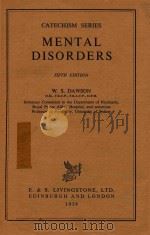 MENTAL DISORDERS FIFTH EDITION 1958 PDF电子版封面 W.S.DAWSON