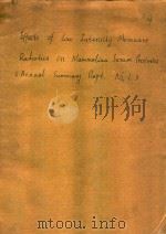 EFFECTS OF LOW INTENSITY MICROWAVE RADIATION ON MAMMALIAN SERUM PROTEINS 1973 PDF电子版封面
