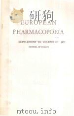 EUROPEAN PHARMACOPOEIA SUPPLEMENT TO VOLUME III 1977 PDF电子版封面