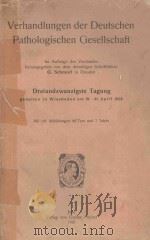 VERHANDLUNGEN DER DEUTSCHEN PATHOLOGISCHEN GESELLSCHAFT DREIUNDZWANZIGSTE TAGUNG（1928 PDF版）