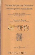 VERHANDLUNGEN DER DEUTSCHEN PATHOLOGISCHEN GESELLSCHAFT NEUNZEHNTE TAGUNG（1923 PDF版）
