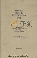 ASPHALT PAVING TECHNOLOGY 1981 VOLUME 50（1981 PDF版）