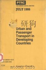 URBAN AND PASSENGER TRANSPORT IN DEVELOPING COUNTRIES（1986 PDF版）