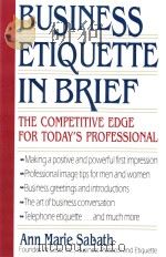 BUSINESS ETIQUETTE IN BRIEF THE COMPETITIVE EDGE FOR TODAY'S PROFESSIONAL（1993 PDF版）