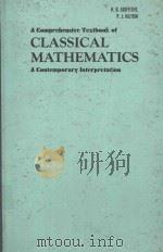 A COMPREHENSIVE TEXTBOOK OF CLASSICAL MATHEMATICS A CONTEMPORARY INTERPRETATION（1970 PDF版）