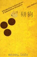 INTRODUCTION TO EDUCATION:A SUBSTANTIVE DISCIPLINE（1971 PDF版）