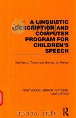 A LINGUISTIC DESCRIPTION AND COMPUTER PROGRAM FOR CHILDREN'S SPEECH（1970 PDF版）