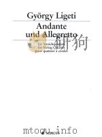 ANDANTE UND ALLEGRETTO PDF电子版封面 GYORGY LIGRTI