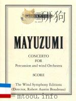 CONCERTO FOR PERCUSSION AND WIND ORCHESTRA SCORE PDF电子版封面 MAYUZUMI