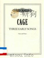 THREE EARLY SONGS PDF电子版封面 CAGE
