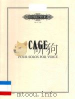 FOUR SOLOS FOR VOICE PDF电子版封面 CAGE
