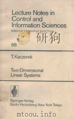 TWO-DIMENSIONAL LINEAR SYSTEMS（1985 PDF版）