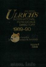 ULRICH'S INTERNATIONAL PERNATIONAL PERIODICALS DIRECTORY 1989-90 VOLUME 3 INDEXES 28TH EDITION（1989 PDF版）
