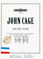 MUSIC FOR PARTS FOR VOICE AND INSTRUMENTS WITHOUT SCORE PIANO 1 PDF电子版封面 JOHN CAGE