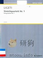 STREICHQUARTRTT NR1 STRING QUARTET NO 1 ED6476 PDF电子版封面 LIGETI