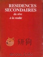 RESIDENCES SECONDAIRES PDF电子版封面 DU REVE A LA REALITE