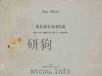 Remember: pour cor anglais ou alto et violoncelle（1972 PDF版）