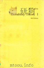 PROBABILITY THEORY I 4TH EDITION 1977 PDF电子版封面 0387902104 M.LOEVE