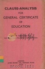 CLAUSE-ANALYSIS FOR GENERAL CERTIFICATE OF EDUCATION PDF电子版封面 JAMES M.CHARLTON