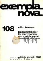 landschaftsbilder fur mezzospran und streichquartett（ PDF版）