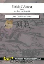 Plaisir d'Amour arr.theo van overveld solo clarinct and piano PDF电子版封面 Martini