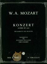 Konzert A-dur Kv 622 PDF电子版封面 W.A.MOZART