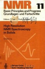 HIGH RESOLUTION NMR SPECTROSCOPY IN SOLIDS（1976 PDF版）