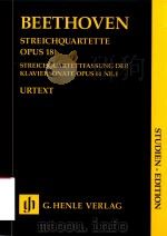 STREICHQUARTETTE OPUS 18 NR.1-6 ERSTFASSUNG VON OPUS 18 NR.1 STREICHQUARTETTFASSUNG DER KLAVIERSONAT PDF电子版封面
