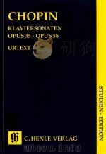 KLAVIERSONATEN OPUS 35 OPUS 58 STUDIEN-EDITION PDF电子版封面