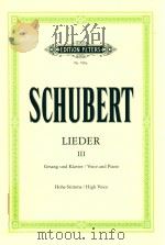LIEDER FUR EINE SINGSTIMME MIT KLAVIERBEGLEITUNG FOR SOLO VOICE AND PIANO BAND VolUME Ⅲ AUSGABE FUR PDF电子版封面