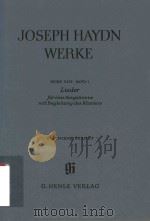 JOSEPH HAYDN WERKE REIHE XXIX BAND 1 LIEDER FUR EINE SINGSTIMME MIT BEGLEITUNG DES KLAVIERS KRITISCH（1983 PDF版）
