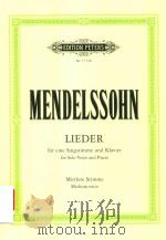 LIEDER FUR EINE SINGSTIMME AND KLAVIER FOR SOLO VOICE AND PIANO MITTLERE STIMME MEDIUM VOICE（ PDF版）