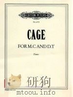 FORM.CAND D.T PIANO PDF电子版封面 CAGE