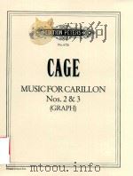 MUSICFOR CARILLON NOS.2 & 3(GRAPH) PDF电子版封面 JOHN CAGE