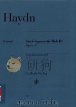 STREICHQUARTETTE HEFT III OPUS 17 STRING QUARTETS BOOK III OP.17 VIOLINE I-II VIOLA VIOLNCELLO PDF电子版封面 JOSEPH HAYDN GEORG FEDER