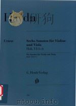SECHS SONATEN FUR VIOLINE UND VIOLA HOB.VI: 1-6 SIX SONATAS FOR VIOLIN AND VIOLA HOB.VI: 1-6 PDF电子版封面