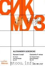 KONZERT F-MOLL FUR HORN UND ORCHESTER CONCERTO F MINOR FOR FRENCH HORN AND ORCHESTRA OP.40 SIKORSKI（ PDF版）