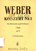 KONZERT NR.1 FUR KLARINETTE UND ORCHESTER F-MOLL OP.73 FUR KLARINETTE（ PDF版）