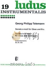 LUDUS INSTRUMENTALIS 19 SONATE E-MOLL FUR OBOE UND B.C.SONATA IN E MINOR FOR OBOE AND CONTINUO ERSTD 1955 PDF电子版封面