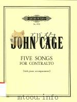 FIVE SONGS FOR CONTRALTO (WITH PIANO ACCOMPANIMENT)（1960 PDF版）